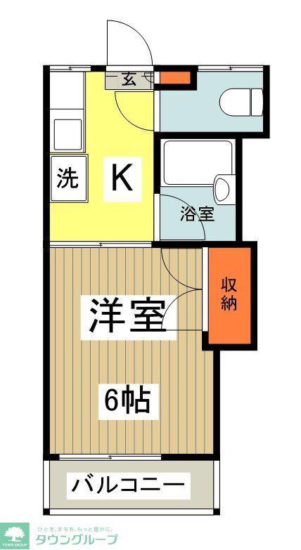 パラシオンN(1K/2階)の間取り写真