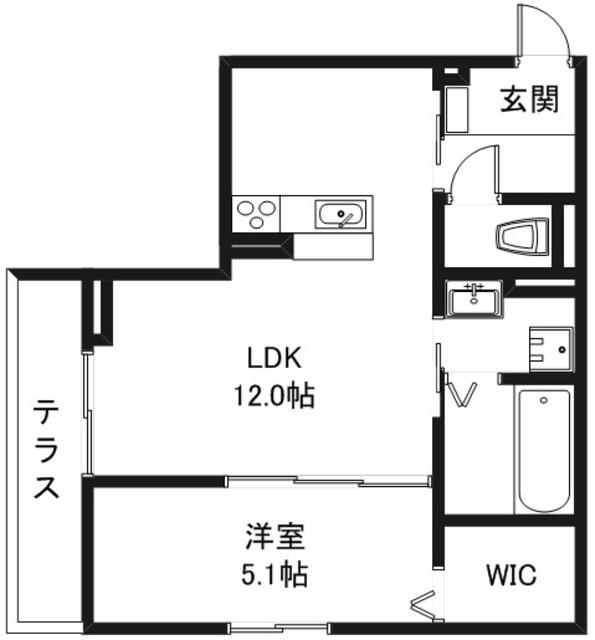VANT CLAIR(1LDK/1階)の間取り写真