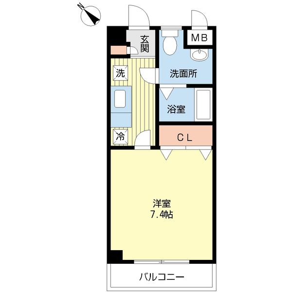 エントラール石屋川(1K/3階)の間取り写真
