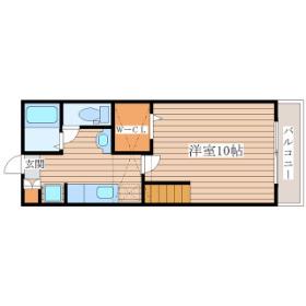 サンホームI(1K/2階)の間取り写真
