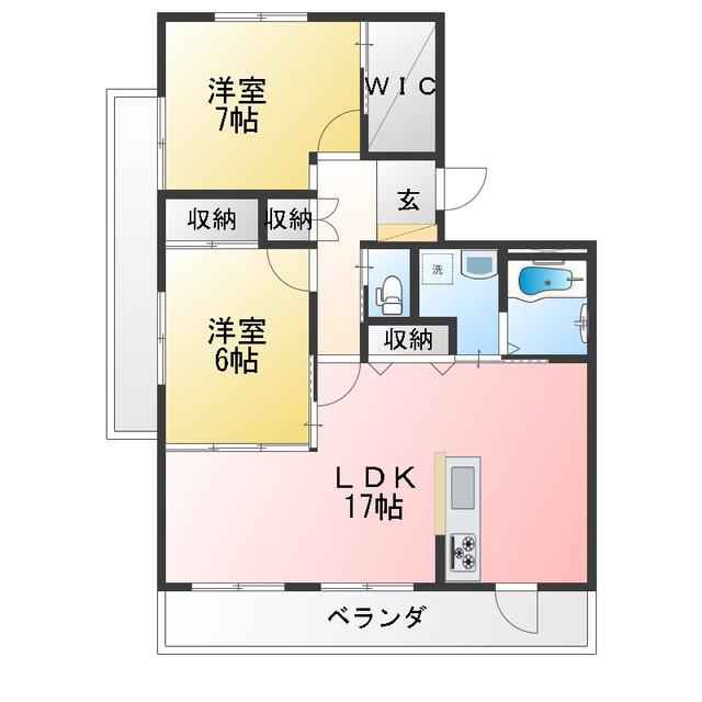 LA GRAND FAMILLE(2LDK/3階)の間取り写真