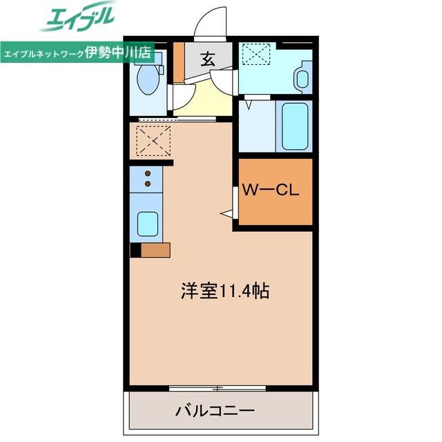 シエテ久居元町レジデンス(ワンルーム/3階)の間取り写真