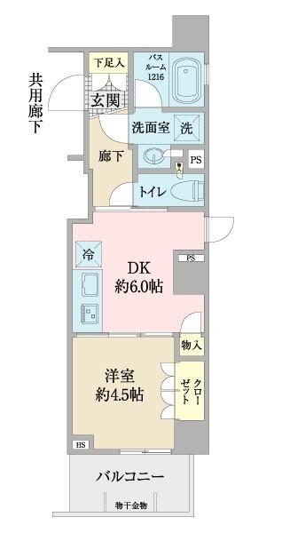 オープンレジデンシア文京本郷(1DK/2階)の間取り写真