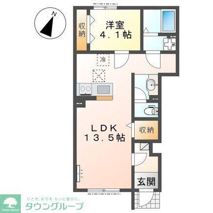 日高市武蔵高萩 アパートII期工事(1LDK/1階)の間取り写真