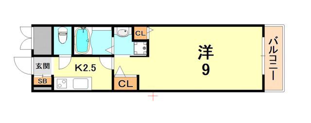 パレス東洋神戸5号館(1K/4階)の間取り写真