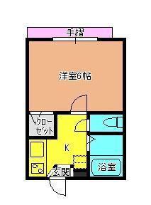 リトルハイツ(1K/1階)の間取り写真