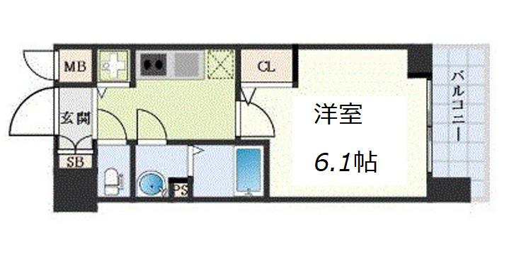 ベラジオレガシー葛野大路八条(1K/11階)の間取り写真