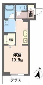 ハイネスト霞町(ワンルーム/1階)の間取り写真