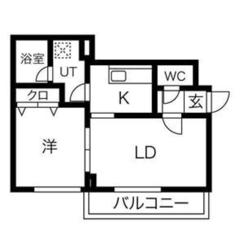 ノースタウン月寒(1LDK/3階)の間取り写真