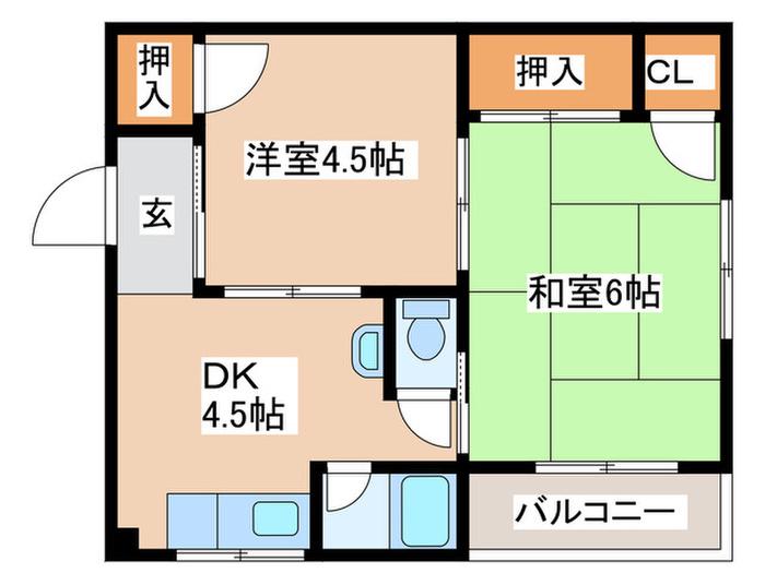 長妻ビル(2DK/3階)の間取り写真