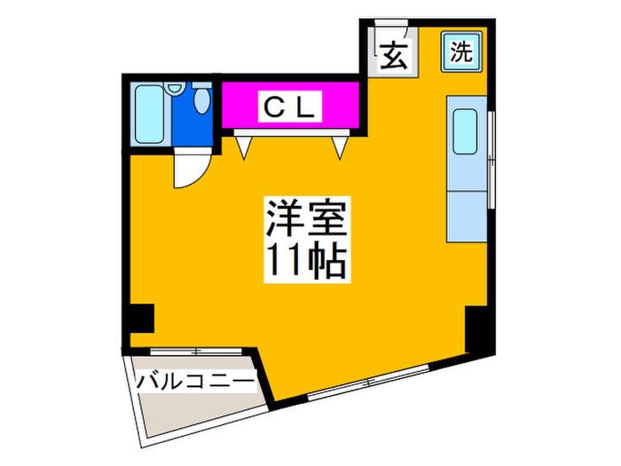 ヴォーンハウス(ワンルーム/5階)の間取り写真