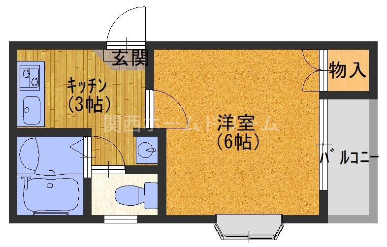 ラルゴ大池(1K/1階)の間取り写真