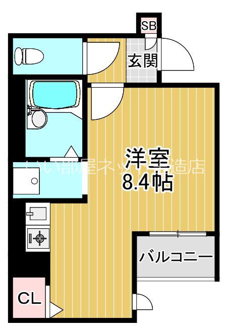 クレール上本町(1K/5階)の間取り写真
