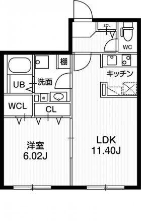 PASEO文京茗荷谷(1LDK/4階)の間取り写真