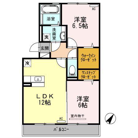 プルミエールB棟(2LDK/3階)の間取り写真