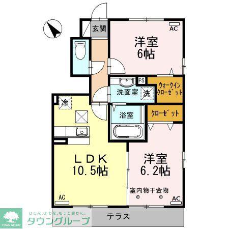 プレシャスハートランド西小松川II(2LDK/1階)の間取り写真