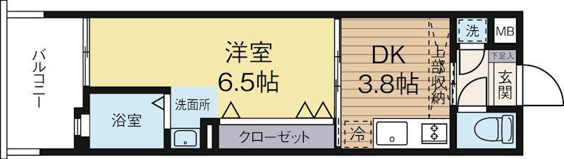 NO.48 ORIENTBLD(1DK/10階)の間取り写真