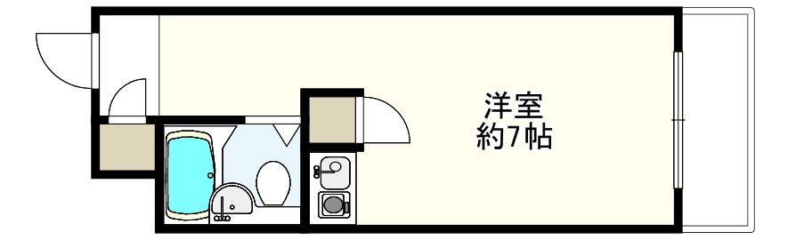 ワイズレジデンス宇治(ワンルーム/3階)の間取り写真