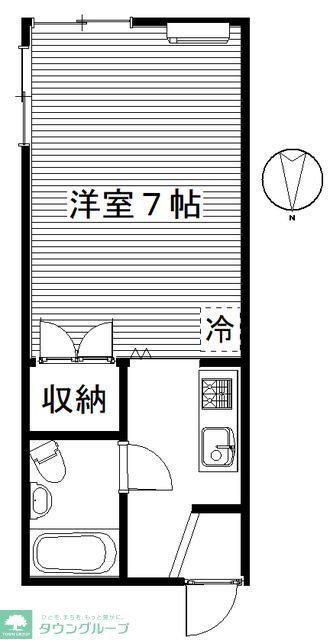 ホワイトプラザ玉村(1K/1階)の間取り写真