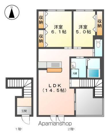 アンドゥラード(2LDK/2階)の間取り写真
