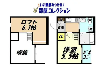 LINES STYLE(1SK/2階)の間取り写真