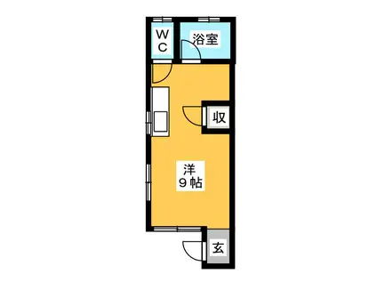 スターハイツ(ワンルーム/2階)の間取り写真