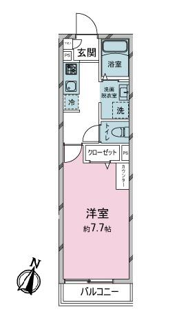 アジュール新秋津(1K/3階)の間取り写真