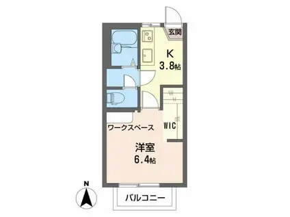 フレグランス ヴィラ C セ(1K/2階)の間取り写真