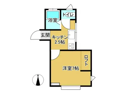 ハイツグランシェル(1K/2階)の間取り写真