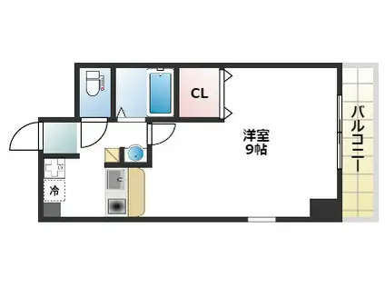 グランデージ長田東(1K/5階)の間取り写真