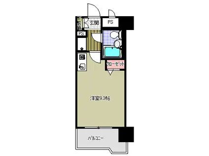 ライオンズマンション上杉二丁目(ワンルーム/2階)の間取り写真