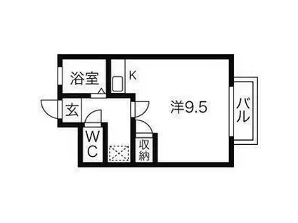 メゾン・エスポワールA(ワンルーム/2階)の間取り写真