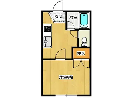 エコーハイム(1DK/2階)の間取り写真