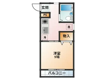 旭ハイツ(1K/1階)の間取り写真