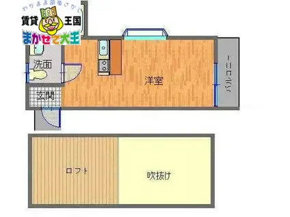 フレンディ新中川(ワンルーム/2階)の間取り写真