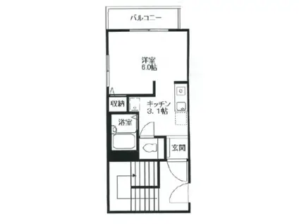 テル代官山(1K/2階)の間取り写真