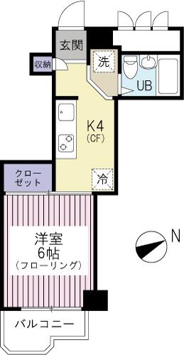 グランドール荻窪(1K/2階)の間取り写真