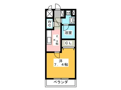 サンライズ栄(1K/3階)の間取り写真