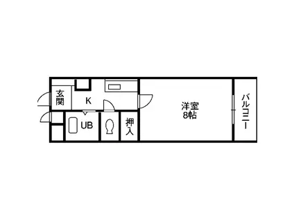 ホーユウコンフォルトレディース金沢寺町(1K/2階)の間取り写真