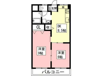 サンコーポ・オブサ(2DK/2階)の間取り写真