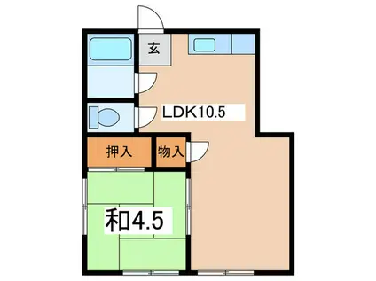 港南ハイツA(1LDK/2階)の間取り写真