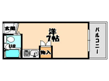 第2道山マンション(ワンルーム/2階)の間取り写真
