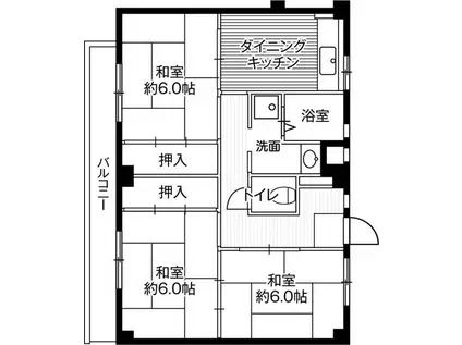 ビレッジハウス串崎2号棟(3DK/3階)の間取り写真