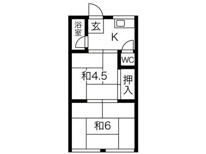 白菊荘(2K/2階)の間取り写真