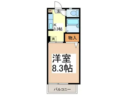 フレグランスこしのII(1K/2階)の間取り写真