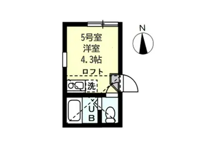 ユナイト鶴見SUN MERRY(ワンルーム/1階)の間取り写真