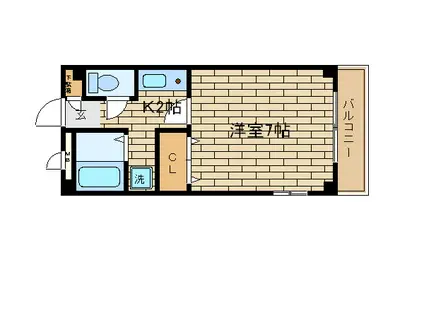 岡田マンション(1K/3階)の間取り写真