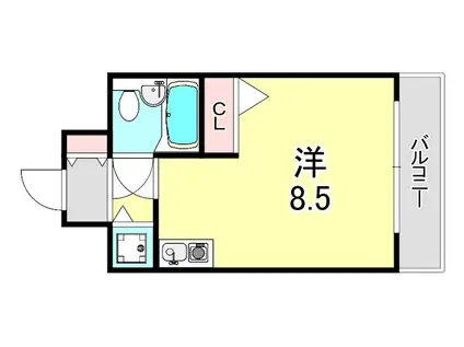 グランデール新神戸(ワンルーム/6階)の間取り写真