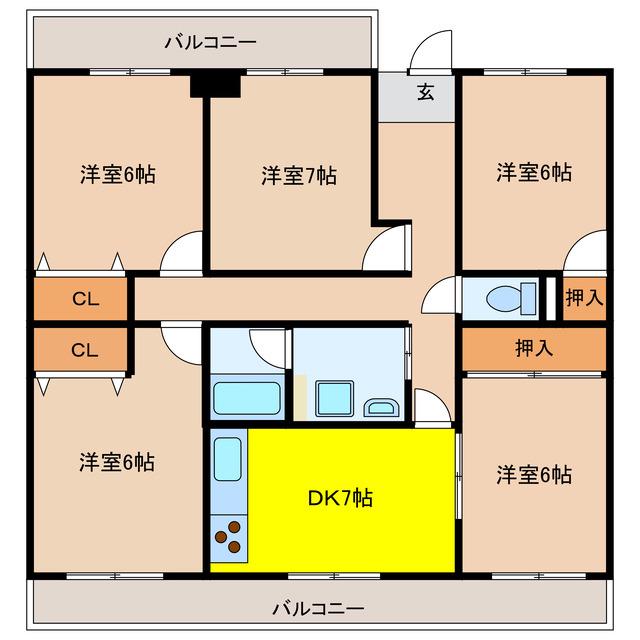 リバーサイド鎌倉(5DK/6階)の間取り写真