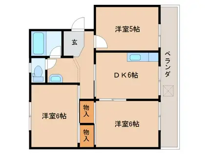 杉山マンション(3DK/2階)の間取り写真